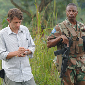 Journalist Bryan Mealer is pictured with UN Peackeeping Force Col. Tyhalisi